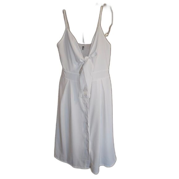 Ecowish Women’s L White Cut-Out Midi Dress – Summer Resort / Beach Style - Picture 1 of 7